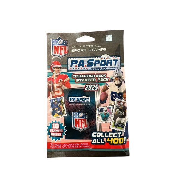 P.A. Sport NFL 18 Stamp Collectible Book Series 3 2025 Starter Pack Lot of 10 - Picture 2 of 3